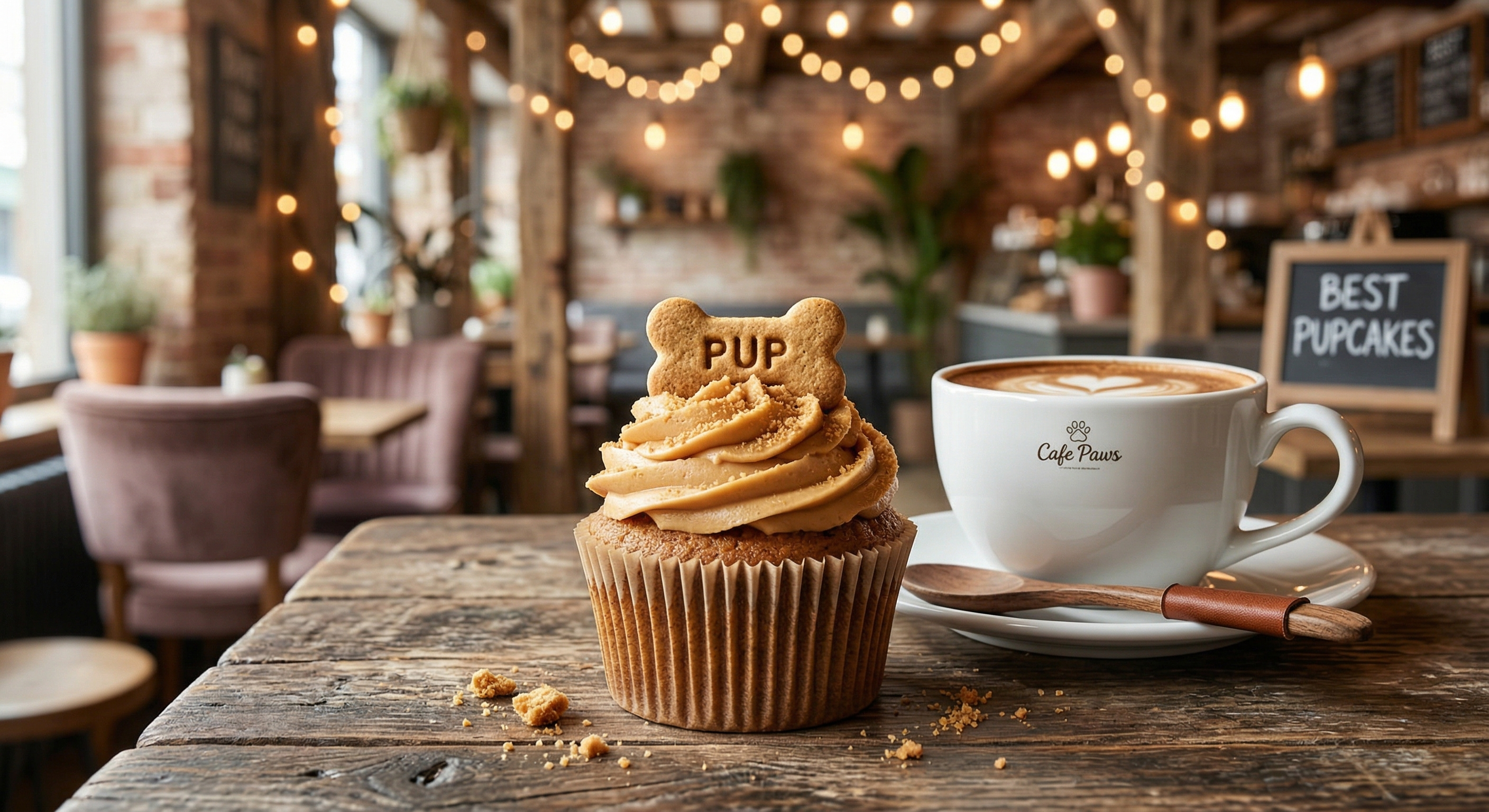 Gourmet peanut butter pupcake dog friendly cafe treat